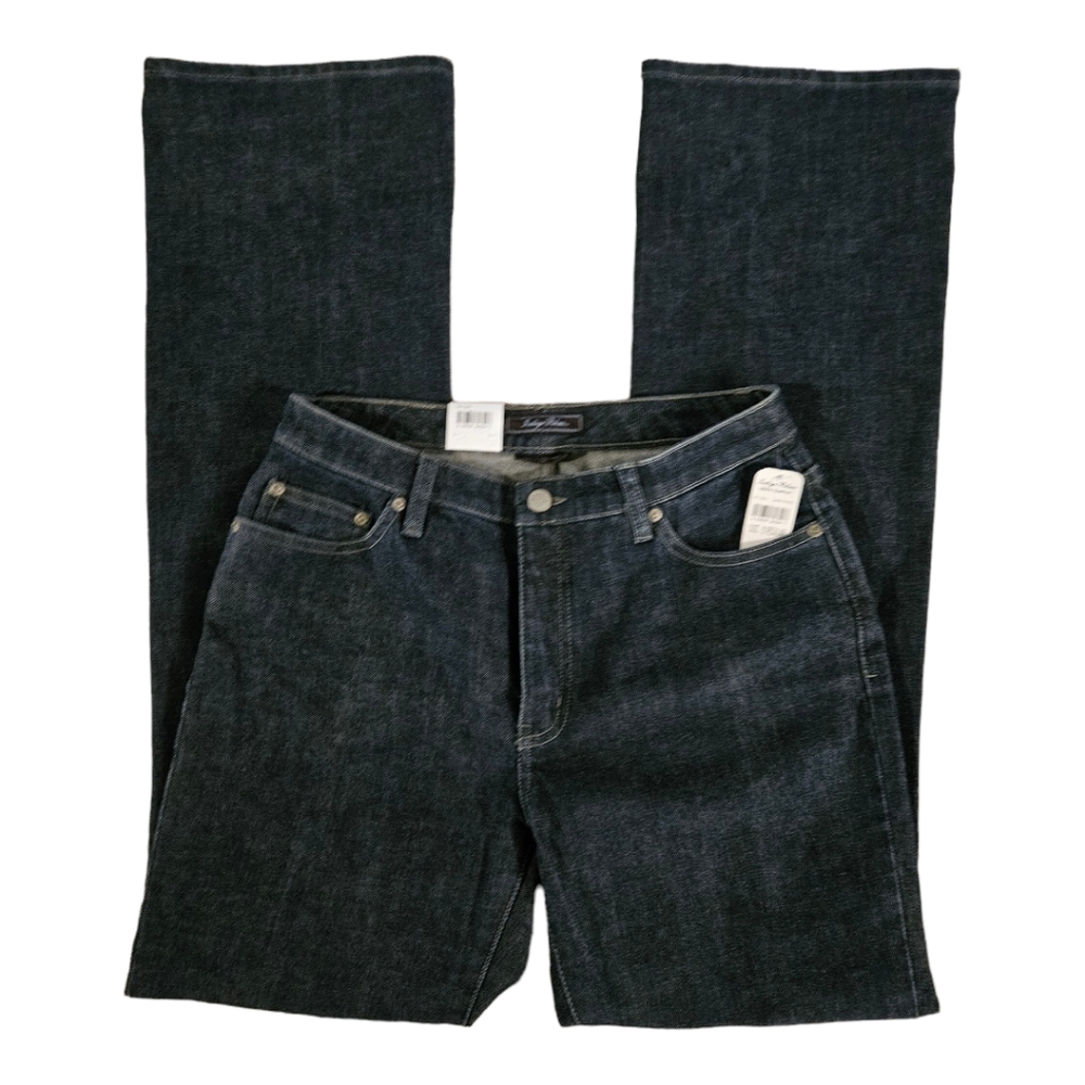 NWT very nice Women's Straight Leg Jeans - Dark Blue. Indigo Palms. Size 6R
